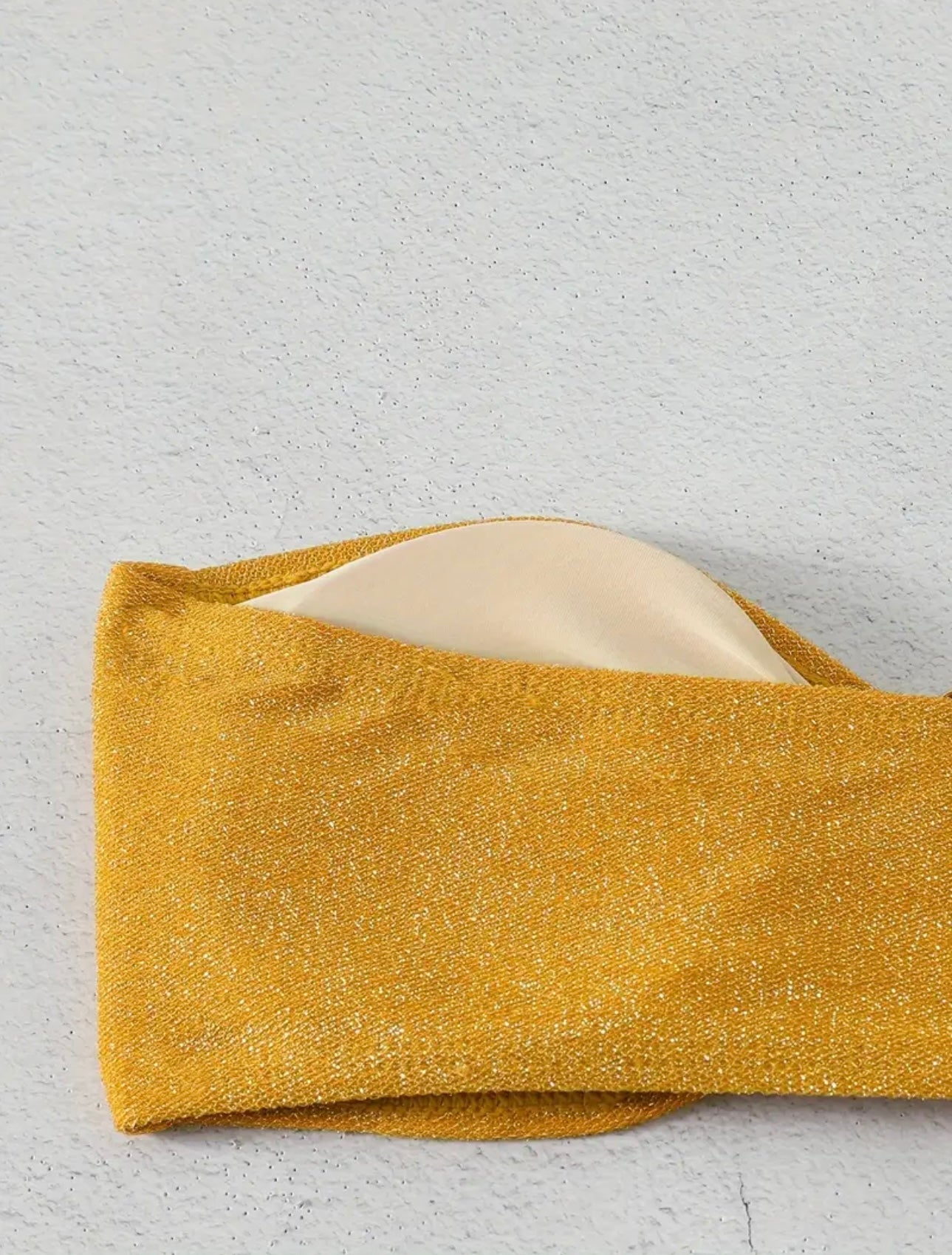 yellow bandeau bikini set back