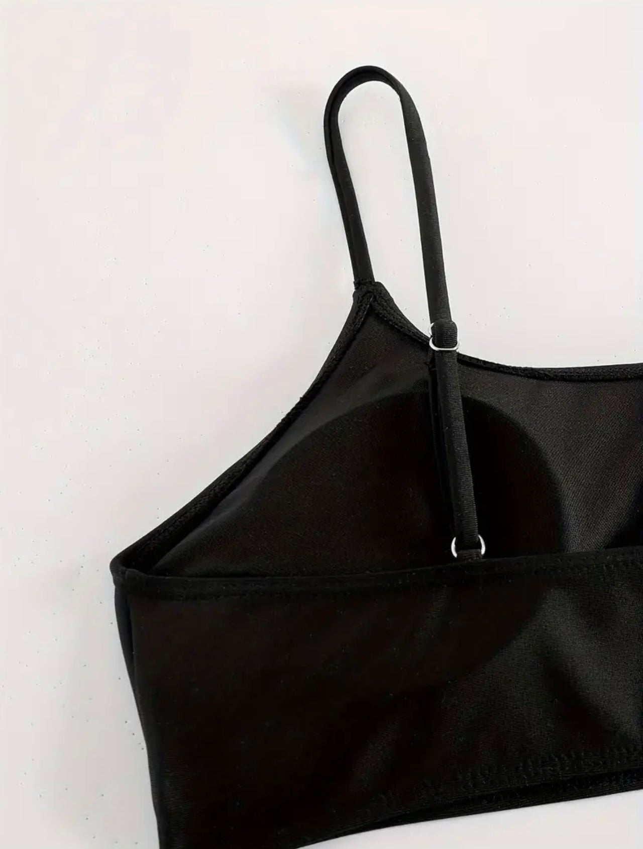Black Cut out Bikini Bathing set visual image back stripe