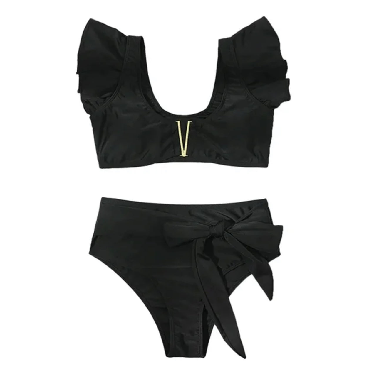 Ladies Swimsuit Flounce Straps With Bikini Bow