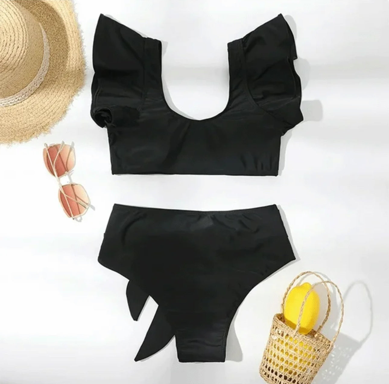 Ladies Swimsuit Flounce Straps With Bikini Bow